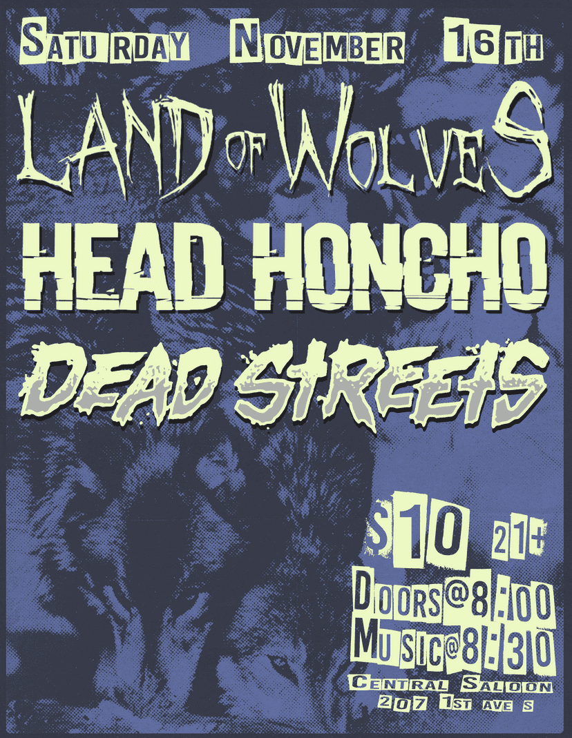 Poster for Land of Wolves / Head Honcho / Dead Streets