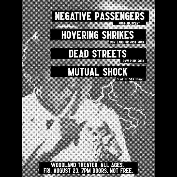 Poster for Negative Passengers / Hovering Shrikes / Dead Streets / Mutual Shock